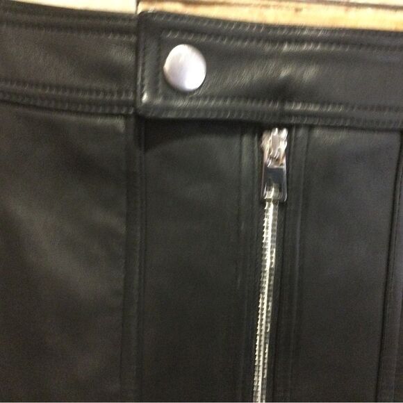 Theory Black Mini Skirt leather - Picture 3 of 8